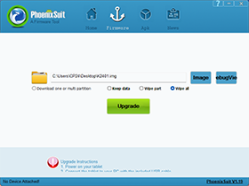 Interfejs programu PhoenixSuit Allwinner Technology